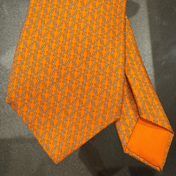Hermes Orange Tie - Picture 2 of 4
